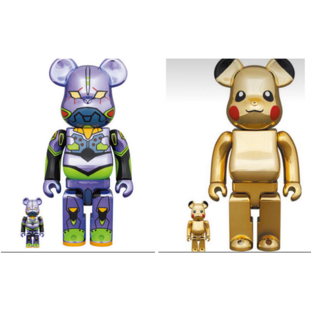 bearbrick最安値 BE@RBRICK エヴァンゲリオン ピカチュウ 100% 400%