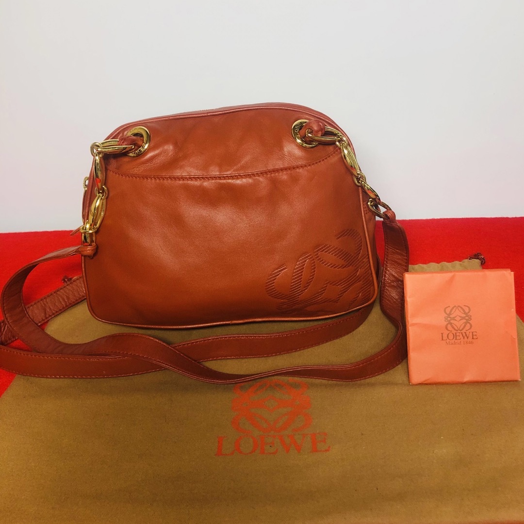 【極美品】☆LOEWE Vintage "アナグラム チェーン ショルダーバッグOLDLOEWE