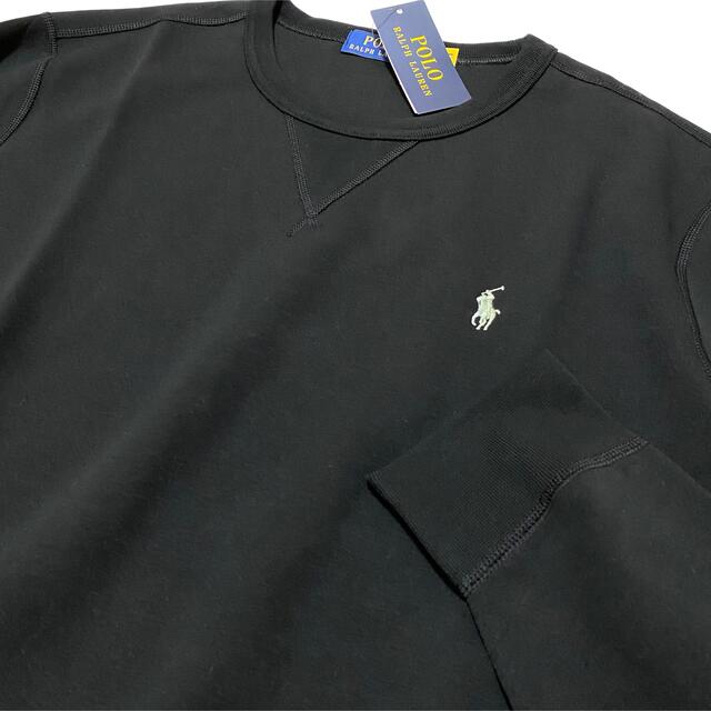 新品 ラルフローレン ダブルニットスウェットトレーナー M/ブラック