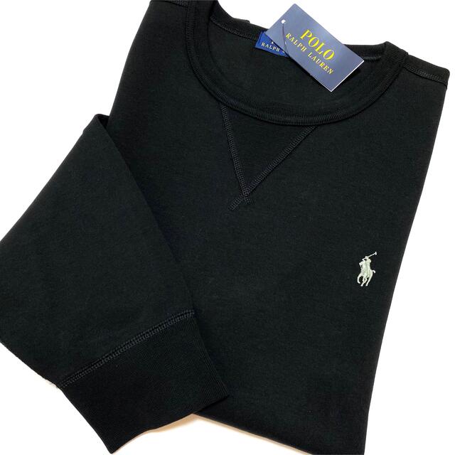 POLO RALPH LAUREN(ポロラルフローレン)の新品 ラルフローレン ダブルニットスウェットトレーナー M/ブラック メンズのトップス(スウェット)の商品写真