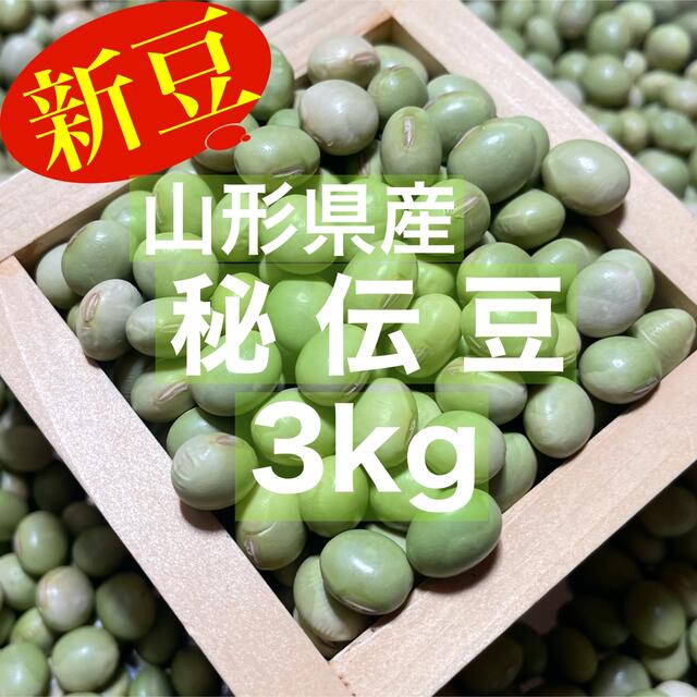 令和3年収穫　新豆】山形県産　野菜　秘伝豆　3kg