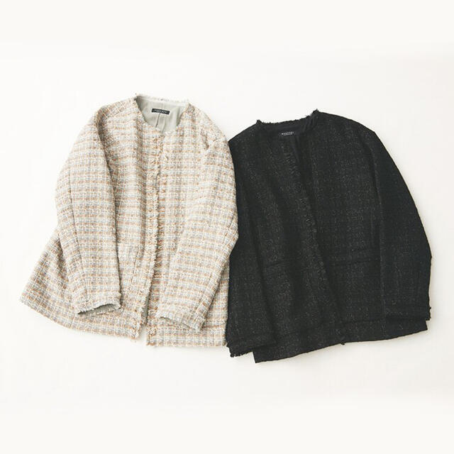 MACPHEE - macphee×金子綾/ファンシーツイードノーカラージャケットの
