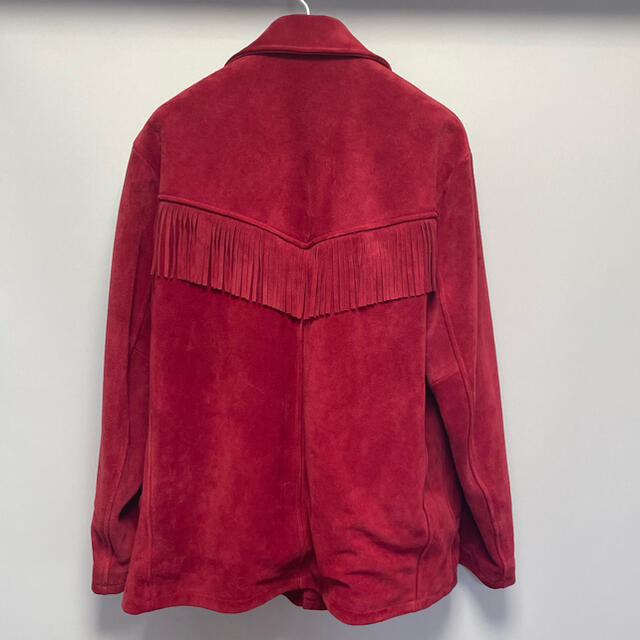 Supreme(シュプリーム)のSupreme Schott Fringe Suede Coat Red XL メンズのジャケット/アウター(レザージャケット)の商品写真