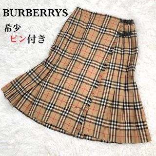 バーバリー(BURBERRY)のBURBERRY vintage プリーツ スカート ノバチェック ウール(ひざ丈スカート)