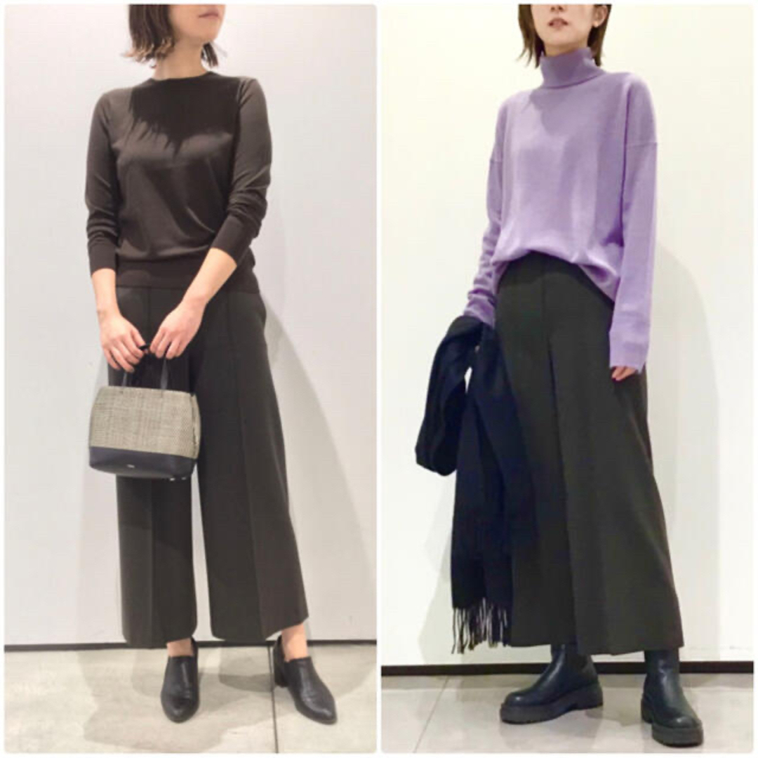 Theory　20AW　ワイドクロップドパンツ　カーキ　00