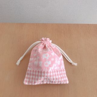 ミニ巾着♡19×15 アニマル柄、女の子、ハンドメイド、入園入学(外出用品)