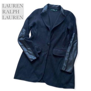 ラルフローレン(Ralph Lauren)のローレンラルフローレン　ニットジャケット　エルボーパッチ　フェイクレザー(テーラードジャケット)