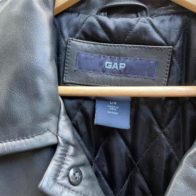 GAP(ギャップ)のOLD GAP オールドギャップ レザージャケット レザーコート L 黒 メンズのジャケット/アウター(レザージャケット)の商品写真