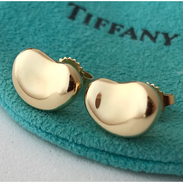 Tiffany K18YG ビーンズピアス美品アクセサリー