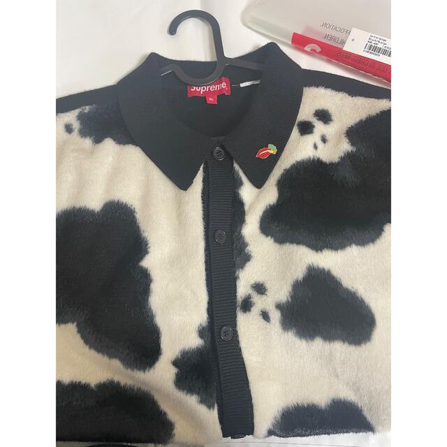 XL SUPREME Cow Print Cardigan RED