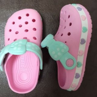 クロックス(crocs)のクロックス　17センチ　ピンク　ハート(サンダル)