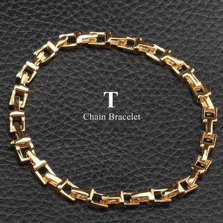 ティファニー(Tiffany & Co.)の18金仕上げ Tチェーンブレスレット ゴールド 金 メンズ ブレスレット(ブレスレット)
