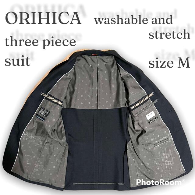 ORIHICA(オリヒカ)の⭐︎スリーピース⭐︎オリヒカ　ダブルベスト　ウォッシャブル　ストレッチ　スーツ メンズのスーツ(セットアップ)の商品写真