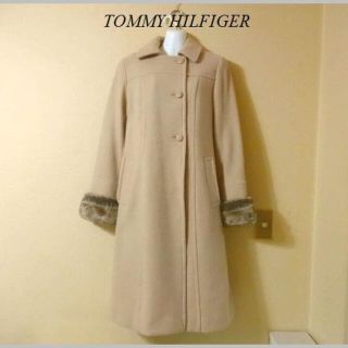 トミーヒルフィガー(TOMMY HILFIGER)のTOMMY HILFIGERトミーヒルフィガー♡毛混合袖口ファーロングコート(ロングコート)