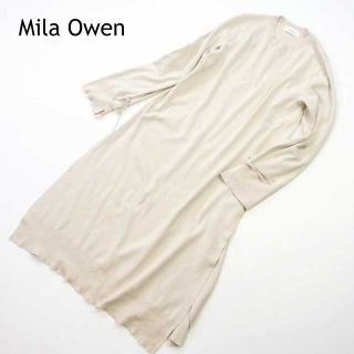 ミラオーウェン(Mila Owen)のミラオーウェン★サイドスリット　ニット　ロング　ワンピース　ベージュ　F　(ロングワンピース/マキシワンピース)