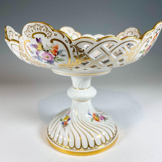マイセン コンポート 花ブーケと昆虫 1級 ボタン剣 18cm | corumsmmmo