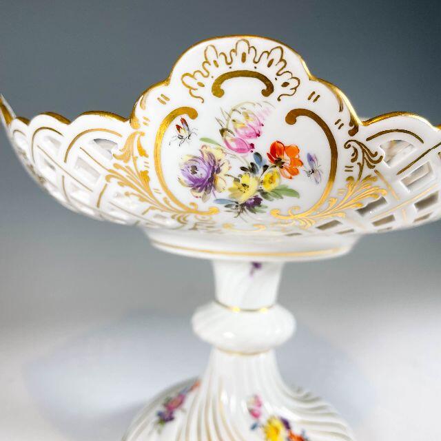 マイセン コンポート 花ブーケと昆虫 1級 ボタン剣 18cm | corumsmmmo