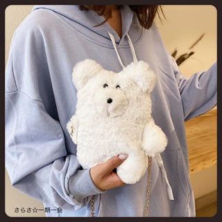 新品　ポーチ　ポシェット　レディース　キッズ　くま　くまちゃん　可愛い　ホワイト(ポシェット)