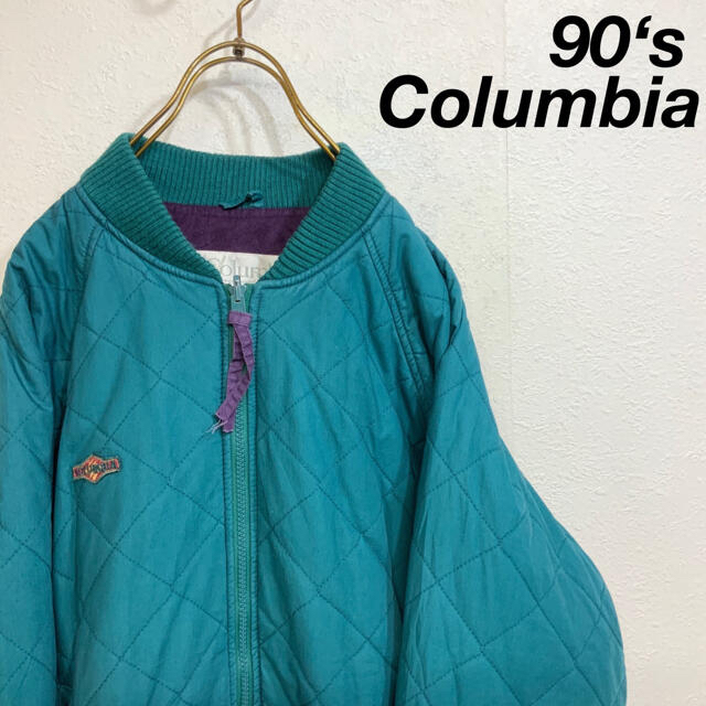 90‘s Columbia キルティング MA1 パフジャケット エメラルド