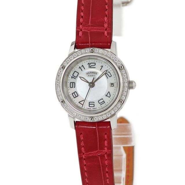 【★安心の定価販売★】 Hermes 腕 レディース クオーツ CP1.230 ナクレ クリッパー  エルメス - 腕時計