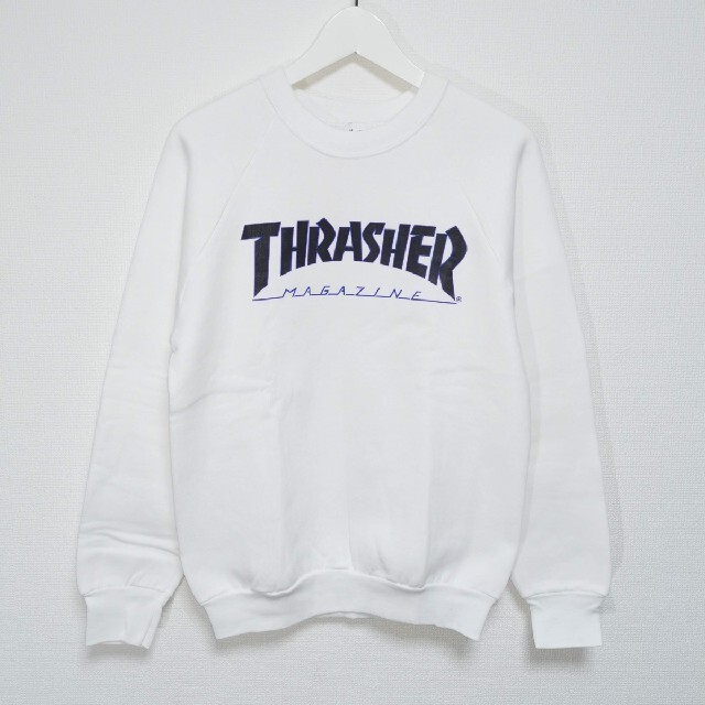 THRASHER(スラッシャー)のM 80s THRASHER スウェット トレーナー FRUIT 白 USA製 スポーツ/アウトドアのスポーツ/アウトドア その他(スケートボード)の商品写真