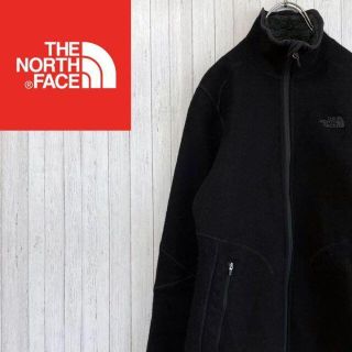 ザノースフェイス(THE NORTH FACE)のノースフェイス フリースジャケット　刺繍ロゴ　黒　アウトドア　古着女子(その他)