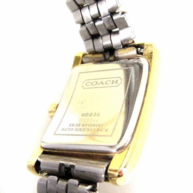 COACH(コーチ)のコーチ 腕時計 スクエア クオーツ アナログ 2針 ゴールド シルバー レディースのファッション小物(腕時計)の商品写真