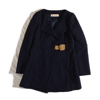 マルニ(Marni)の可愛い　美品!!!  MARNI マルニ　ノーカラー　ベルトコート　　38(その他)