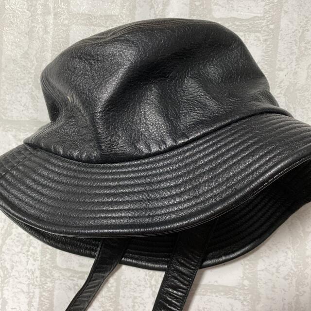 ピースマイナスワン PMO LEATHER BUCKET HAT #1 レザーバケットハット帽子 メンズ