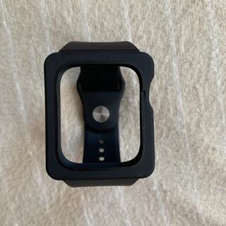 アップルウォッチ(Apple Watch)のアップルウォッチ　カバーベルト　44mm 黒(ラバーベルト)