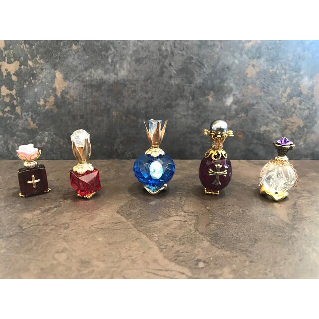 ハンドメイド☆ミニチュア香水瓶ビーズ (antique/5体)