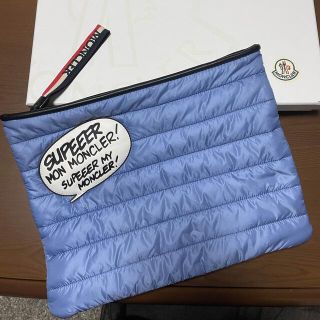 モンクレール(MONCLER)のモンクレール　クラッチバック　ライトブルー　中古(セカンドバッグ/クラッチバッグ)