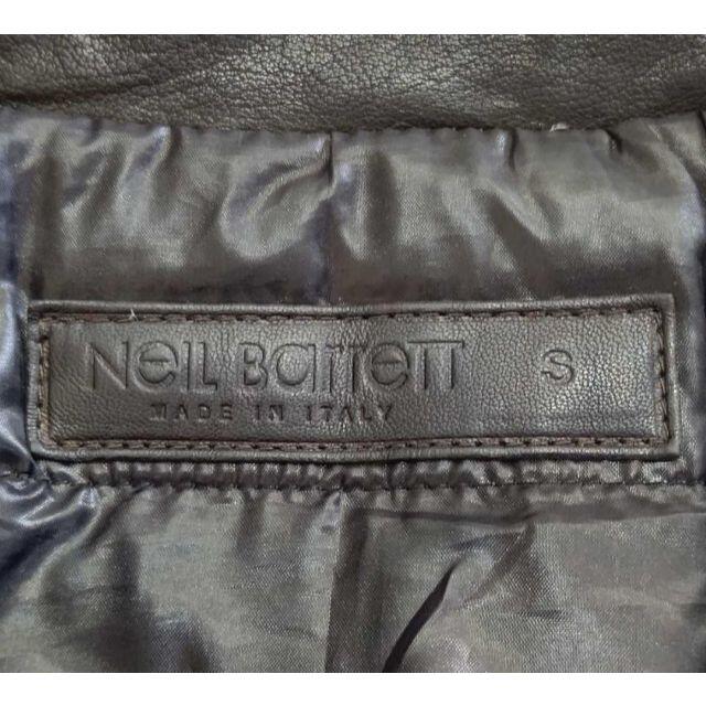 NEIL BARRETT(ニールバレット)のニールバレット バッファローレザー ダウン ジャケット S ブラック メンズのジャケット/アウター(レザージャケット)の商品写真