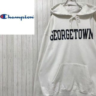 チャンピオン(Champion)のチャンピオン　パーカー　スウェット　ビッグプリント　ホワイト　刺繍ロゴ　Ｍ.(パーカー)