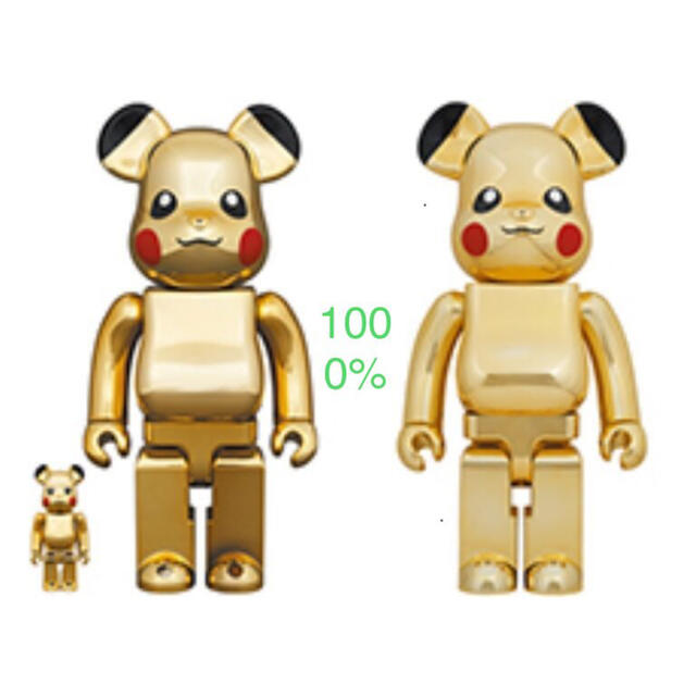 BE@RBRICK ピカチュウ GOLD CHROMEver.100% 400%-