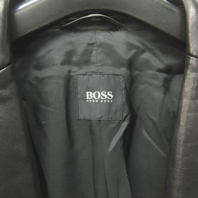 HUGO BOSS(ヒューゴボス)のヒューゴボス テーラードジャケット 革ジャン レザー 羊革 ブラック 黒 50 メンズのジャケット/アウター(テーラードジャケット)の商品写真