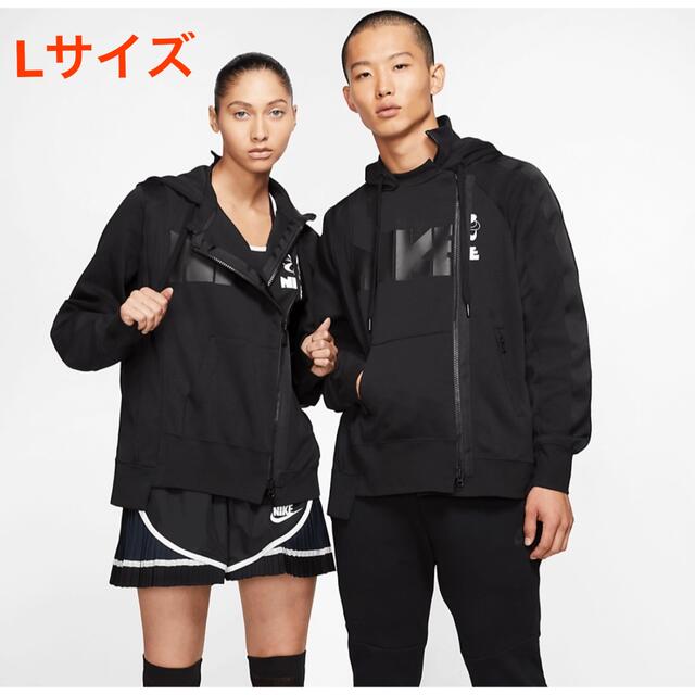 【未使用】sacai x Nike ダブルジップパーカー ブラック Lサイズ