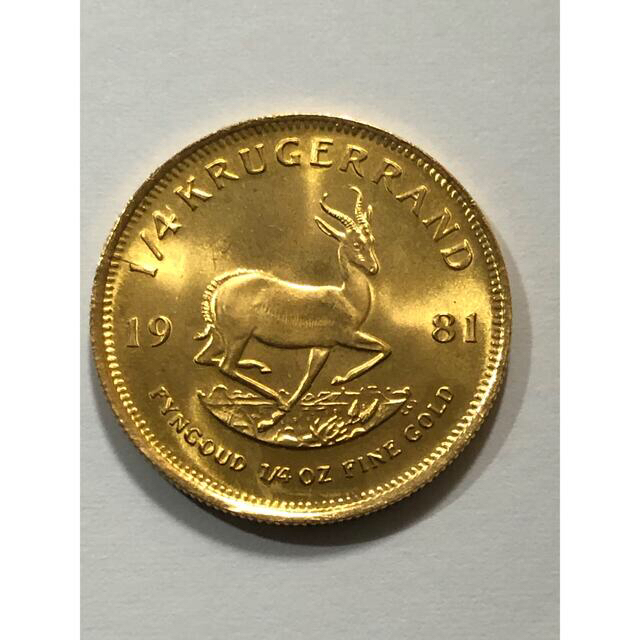 エンタメ/ホビーK22 クルーガーランド金貨 1/4オンス 8.5g 1981年製　南アフリカ