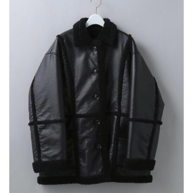 ジャケット/アウター6(ROKU)FAKE LEATHER BOA JACKET COAT