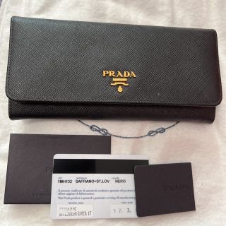 プラダ(PRADA)のPRADA  サフィアーノ レザー ハート柄 二つ折り 長財布(財布)