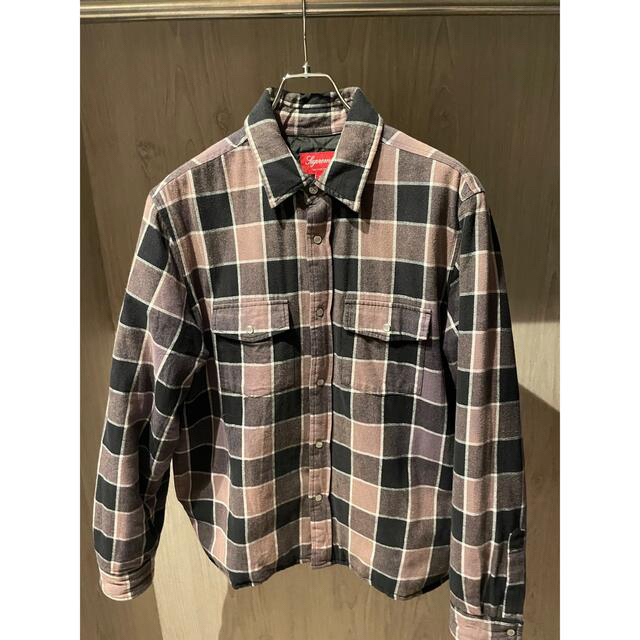 野村周平着 Supreme Quilted Faded Plaid Shirt