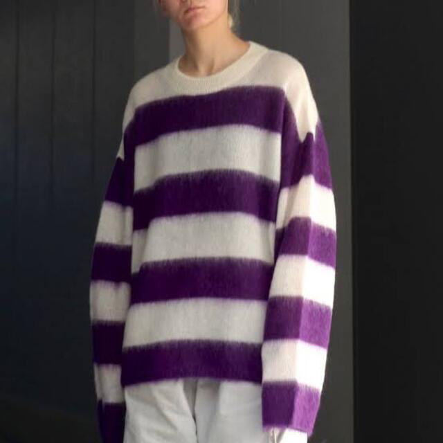 62cm袖丈littlebig mohair knit purple