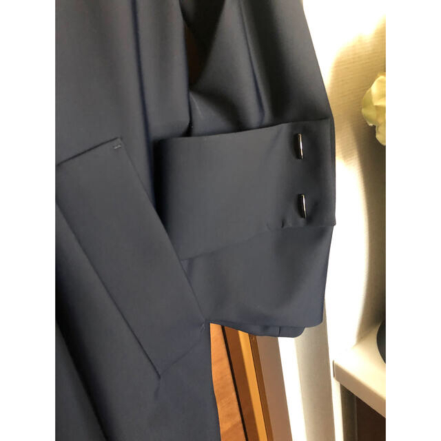 ADORE(アドーア)のアドーア　ノーカラー　コート　38 ライトボンディング　ネイビー レディースのジャケット/アウター(スプリングコート)の商品写真