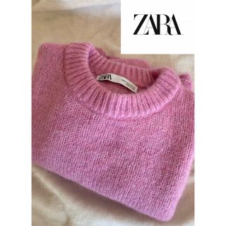 ザラ(ZARA)のZARA クロップド丈ニットセーター　ピンク(ニット/セーター)