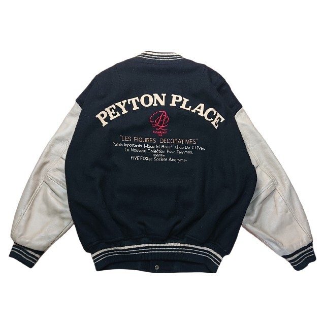 PEYTON PLACE 袖レザー スタジャン 刺繍 牛革 アワード