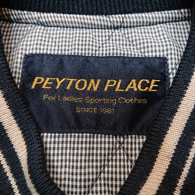 PEYTON PLACE 古着 袖レザー スタジャン 刺繍 牛革 アワード
