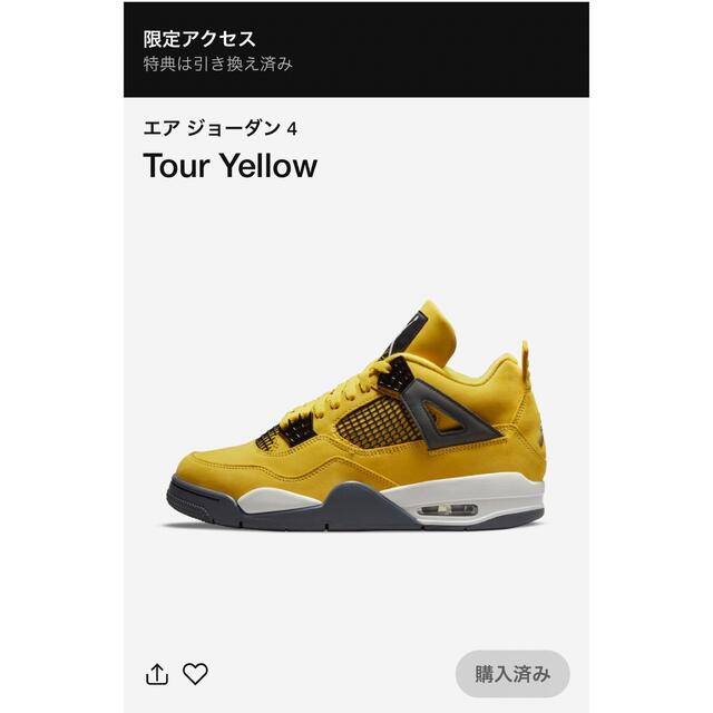 NIKE(ナイキ)のNIKE AIR JORDAN 4 "TOUR YELLOW"  28.5cm メンズの靴/シューズ(スニーカー)の商品写真