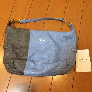 フルラ(Furla)のFURLA 新品 グレーxサックス ショルダーバッグ(ショルダーバッグ)