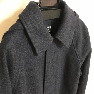 A.P.C. アーペーセー ステンカラーコート XS 濃紺x白(ストライプ)