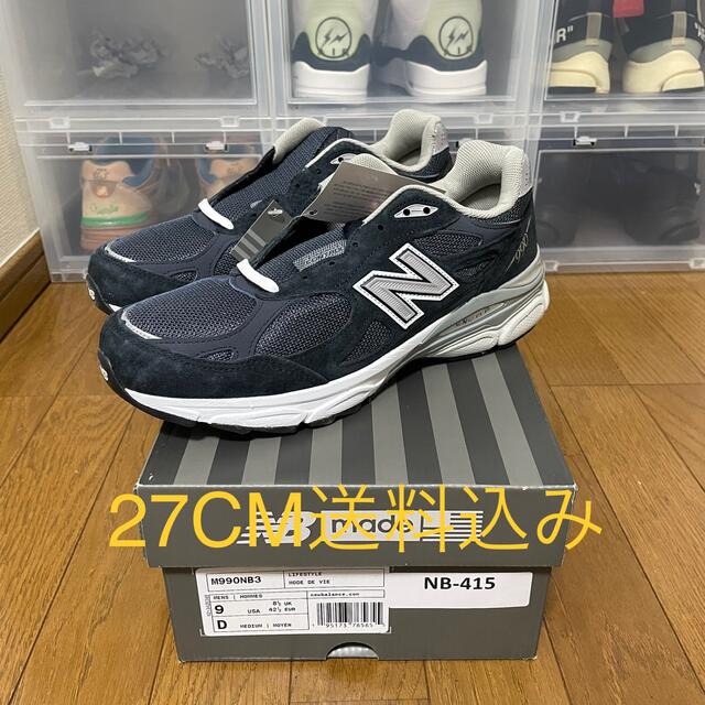 New Balance(ニューバランス)のNEW BALANCE USA M990 V3 NAVY BLUE 27 CM メンズの靴/シューズ(スニーカー)の商品写真